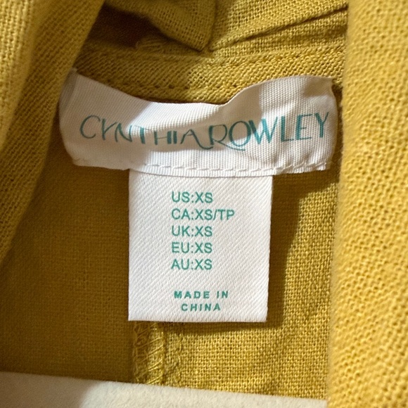 Cynthia Rowley Yellow Linen Dress XS - Picture 3 of 5
